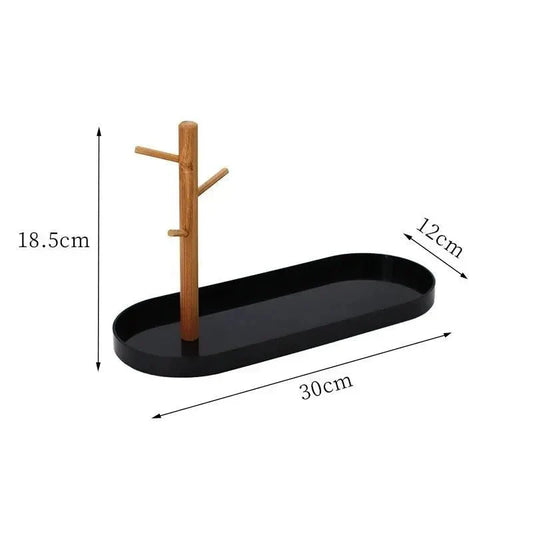 Rangement Clé - BranchOvalTray™ - Noir - Orgnestly